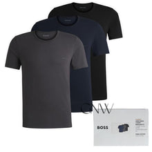 Load image into Gallery viewer, Boss Men's Plain Crew Neck Short Sleeve Pure Cotton T Shirt 3 Pack