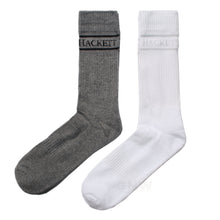Load image into Gallery viewer, Hackett London Men's Cushioned Sport Socks 2 Pack/One Size - White & Charcoal