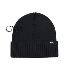Load image into Gallery viewer, Hugo Boss Men's Fold Over Knitted Beanie "Fati-O", Black, One Size