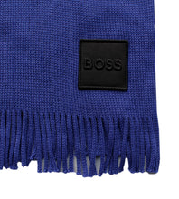 Load image into Gallery viewer, Boss Men's Cable Knitted Wool Blend Scarf, Dark Purple 'Albas_O_Badge'