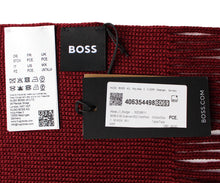 Load image into Gallery viewer, Boss Men's Cable Knitted Wool Blend Scarf, Dark Red 'Albas_O_Badge'