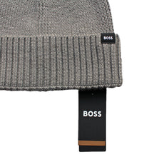Load image into Gallery viewer, Hugo Boss Men's Fold Over Knitted Beanie "Fati-O", Grey, One Size