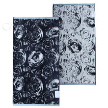 Load image into Gallery viewer, Ted Baker Unisex Roses Reversible Bath Towel Luxury Cotton, 70cm x 130cm, Navy