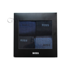 Load image into Gallery viewer, Boss Men's 4 Pack Rib Socks Rs Gift Box Set 50574243 Blues 6-11UK/40-46EU