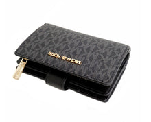 Load image into Gallery viewer, Michael Kors JET-SET Travel Purse/ Wallet - MK Print Black