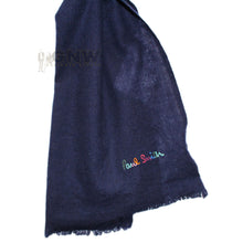 Load image into Gallery viewer, Paul Smith Men Stitch Embroidery Scarf Dark Blue Hand Made Was £110.00