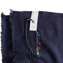 Load image into Gallery viewer, Paul Smith Men Stitch Embroidery Scarf Dark Blue Hand Made Was £110.00