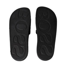 Load image into Gallery viewer, Hugo Boss Men's 'SOLAR' Logo Print Sliders/ Sandals BLACK Size: 7UK-12UK