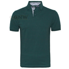 Load image into Gallery viewer, Hackett Men Mix Woven Trim Polo Shirt Slim Fit Green