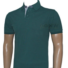 Load image into Gallery viewer, Hackett Men Mix Woven Trim Polo Shirt Slim Fit Green