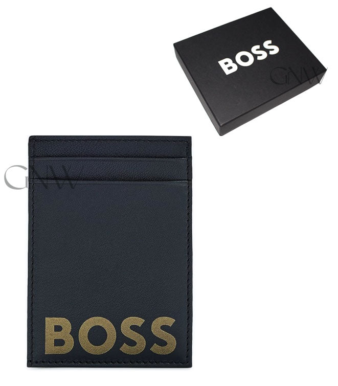 BOSS Men Leather Credit Card Holder with Gift Box