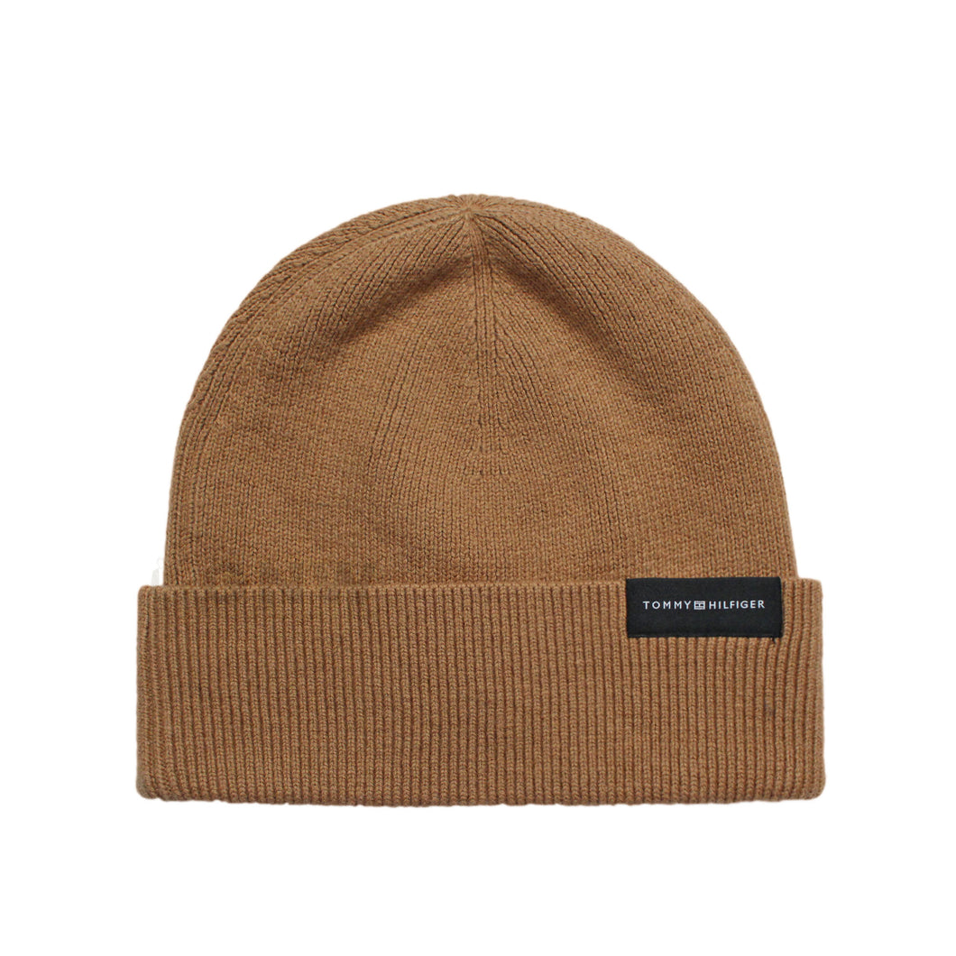 Tommy Hilfiger Uptown Wool Knitted Beanie Hat One Size - Camel