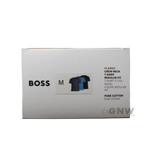 Load image into Gallery viewer, Hugo Boss Men&#39;s Crew Neck Logo T Shirt 3 PACK (Black/Dark Blue/Blue)
