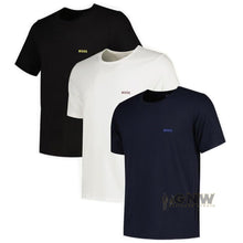 Load image into Gallery viewer, Hugo Boss Men Crew Neck Logo T Shirt 3 PACK (Black/Navy/White)
