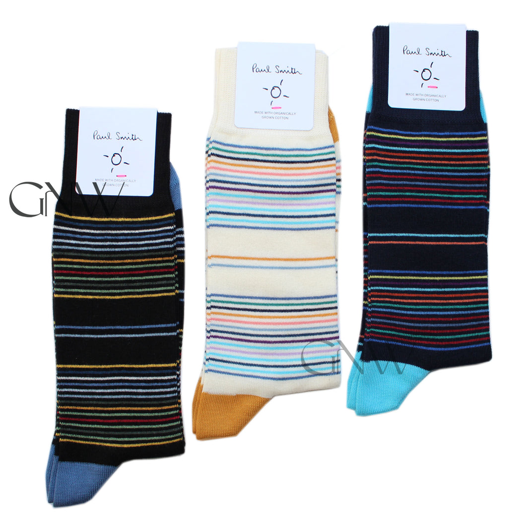 Paul Smith Men 3 Pack Socks 'ELTON' Made In Italy One Size