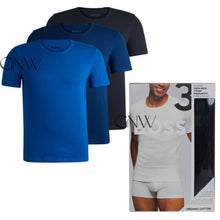 Load image into Gallery viewer, Boss Men&#39;s Plain Crew Neck Short Sleeve Soft Cotton T Shirt 3 Pack
