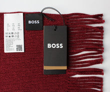 Load image into Gallery viewer, Boss Men's Cable Knitted Wool Blend Scarf, Dark Red 'Albas_O_Badge'
