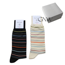 Load image into Gallery viewer, Paul Smith Men 2 Pack Socks 'Pencil Stripe' Made In Italy One Size
