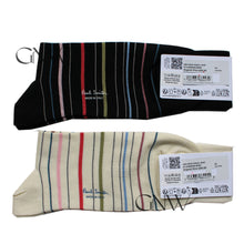 Load image into Gallery viewer, Paul Smith Men 2 Pack Socks 'Pencil Stripe' Made In Italy One Size
