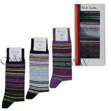 Load image into Gallery viewer, Paul Smith Men 3 Pack Socks 'Gavin Stripe' Made In Italy One Size
