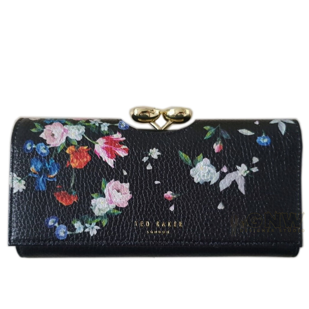 TED BAKER WOMEN'S TEAR DROP BOBBLE FLORAL LEATHER PURSE 'BBLANCH'