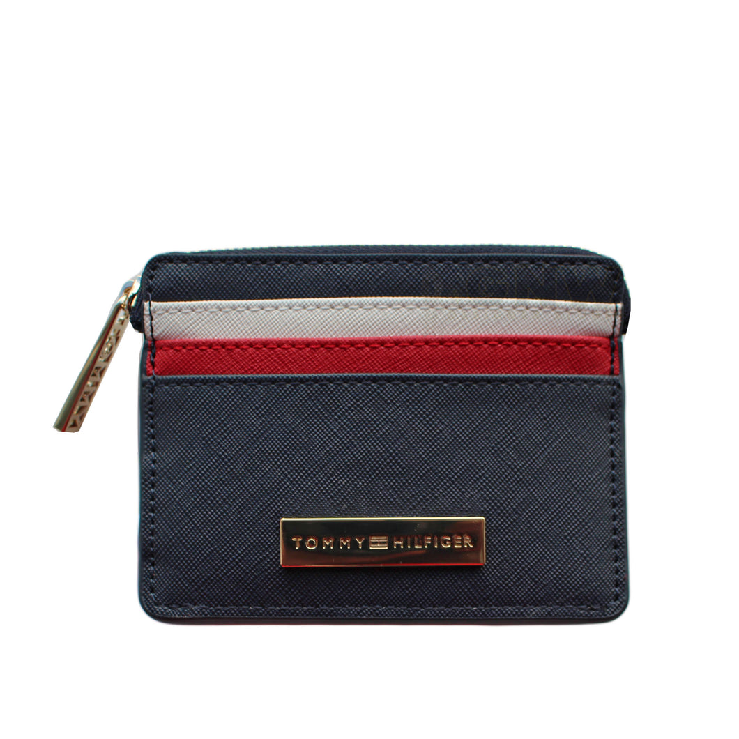 Tommy Hilfiger Women's 'HONEY MODERN' Zip Purse/Credit Card Holder Dark Blue With Gift Box