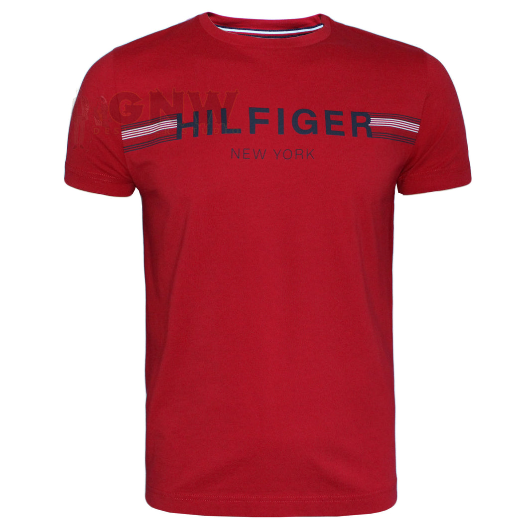 Tommy Hilfiger Men's Corporate Flag Pure Cotton Tee/T-Shirt - Haute Red