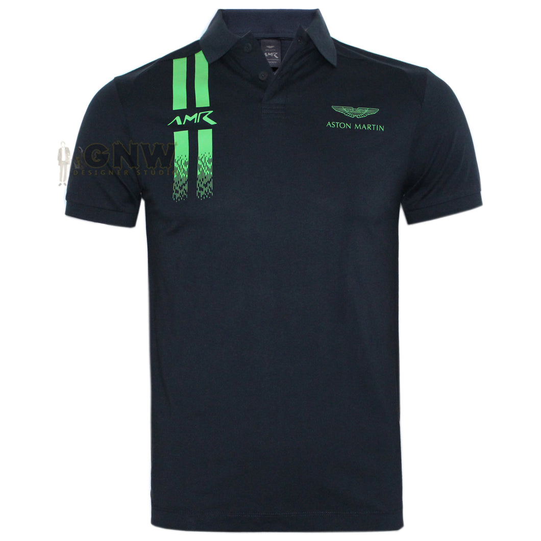 Hackett Men Aston Martin Racing Stripes Polo Shirt - Slim Fit - Navy