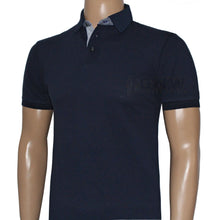 Load image into Gallery viewer, Hackett Men Mix Woven Trim Polo Shirt Slim Fit Navy
