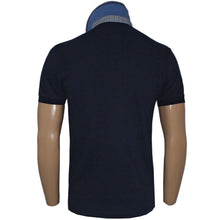 Load image into Gallery viewer, Hackett Men Mix Woven Trim Polo Shirt Slim Fit Navy

